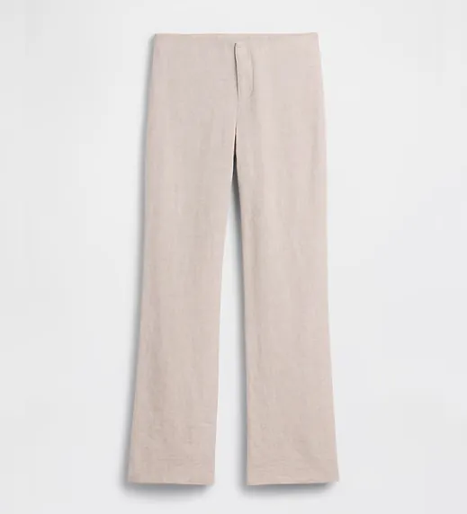Low Rise Linen Blend Flare Pants